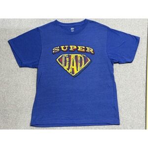 Super Dad Shirt Mens Medium Blue Way To‎ Celebrate Father's Day Graphic Tee